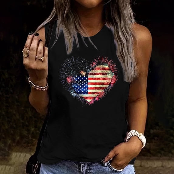 American Flag Tank Tops for Women 4th of July Air Force Flyover Flag Tank Shirts with Eagle Patriotic USA Flag Vest Shirt