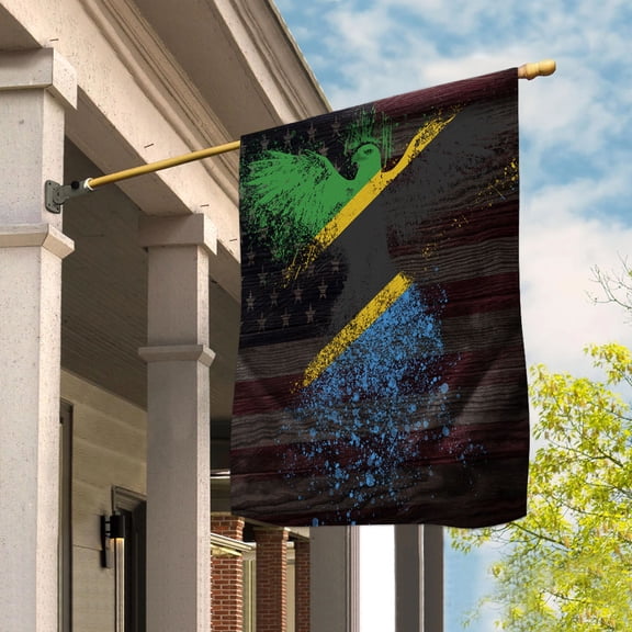 American Flag- Tanzanian Flag Tanzania US Friendship Forever July 4 Decoration House Flag (29.5x39.5) Double Sided-USA Flags Premium Polyester-Decorative Indoor Outdoor Flag