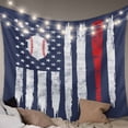 thumbnail image 1 of American Flag Tapestry for Bedroom Wall Hanging Tapestry, US Flag Baseball Stars Navy Blue Ceiling Backdrop Tapestries Poster Blanket Wall Decor for Teens Room Living Room Dorm 39" x 59", 1 of 8