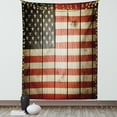 thumbnail image 1 of American Flag Tapestry, Usa Flag over Vertical Striped Wooden Board Citizen Solidarity Kitsch Artwork, Wall Hanging for Bedroom Living Room Dorm Decor, 60W X 80L Inches, Blue Red, by Ambesonne, 1 of 2