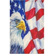 American Flag Tea Towels Set of 1 Bald Eagle Kitchen Dish Cloth with Hanging Loop 18x28 Inch Lint-Free Absorbent Towel for Kitchen Drying Wiping and Cleaning