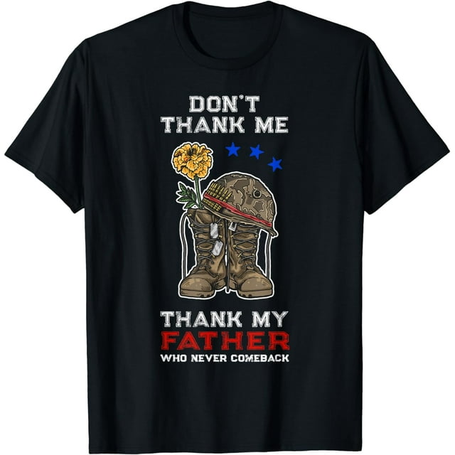 American Flag Thank You Father Military Camouflage Desert T-Shirt ...