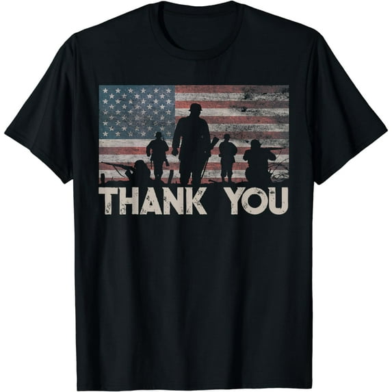 American Flag Thank You Military Appreciation T-Shirt