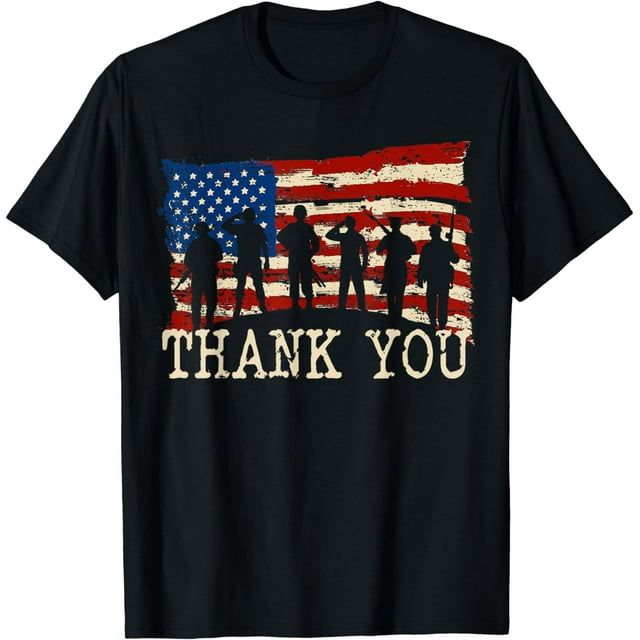 American Flag Thank you Veterans Proud Veteran T-Shirt - Walmart.com