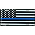 thumbnail image 1 of American Flag Thin Blue Line Aluminum License Plate Made in the USA, 1 of 1