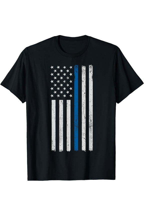 American Flag Thin Blue Line Police Support Lives Matter US T-Shirt