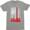 thumbnail image 1 of American Flag Thin Red Line Firefighter First Responder Mens T-Shirt, 1 of 4