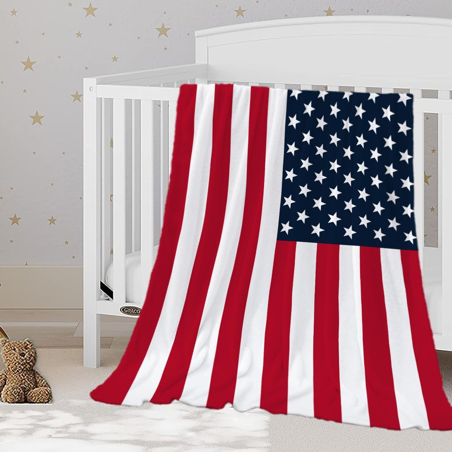 American Flag Throw Blanket Baby Small Patriotic 4th Of July Memorial Day Fourth Of July Blanket