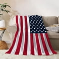 thumbnail image 1 of American Flag Throw Blanket Patriotic 4th of July Memorial Day Fourth of July Throw Blanket for Couch Sofa Bed Soft Fleece Blankets Stars and Stripes Red White Blue Veteran Blanket 50x60, 1 of 5
