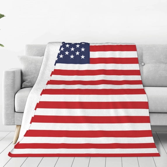 American Flag Throw Blanket,Soft Fleece Blanket for Couch Bed,Patriotic Stars & Stripes Decor,Lightweight Warm Blanket for 4th of July Memorial Day,Cozy Plush Throw Blanket for Home Living Room