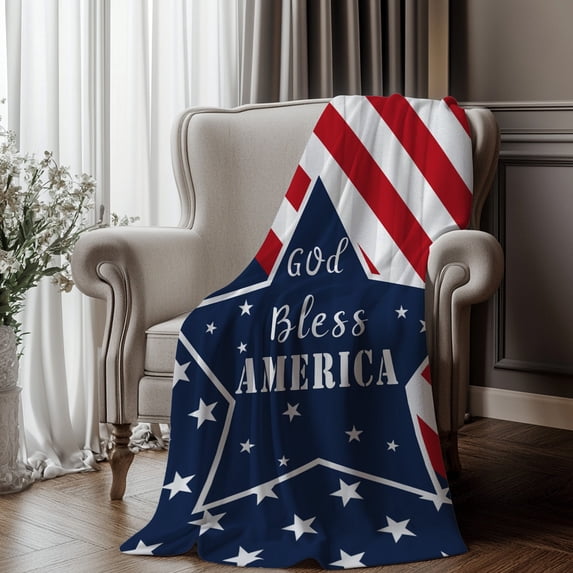American Flag Throw Blanket,Soft Fleece Blanket for Couch Bed,Patriotic Stars & Stripes Decor,Lightweight Warm Blanket for 4th of July Memorial Day,Cozy Plush Throw Blanket for Home Living Room