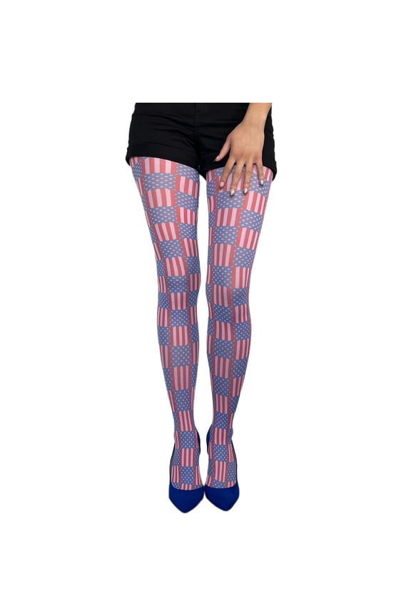 American Flag Tights For Women Malka Chic M/L