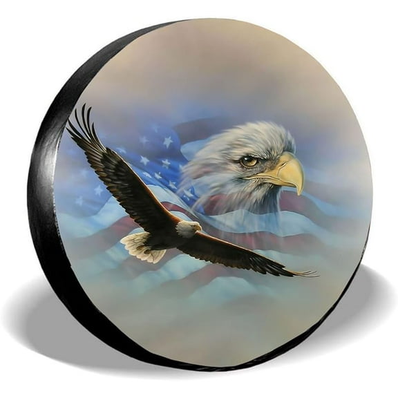 American Flag Tire Cover Polyester Dust-Proof Wheel Tire Cover Protectors for Jeeptrailer Rv SUV Truck Camper Travel Trailer Accessories