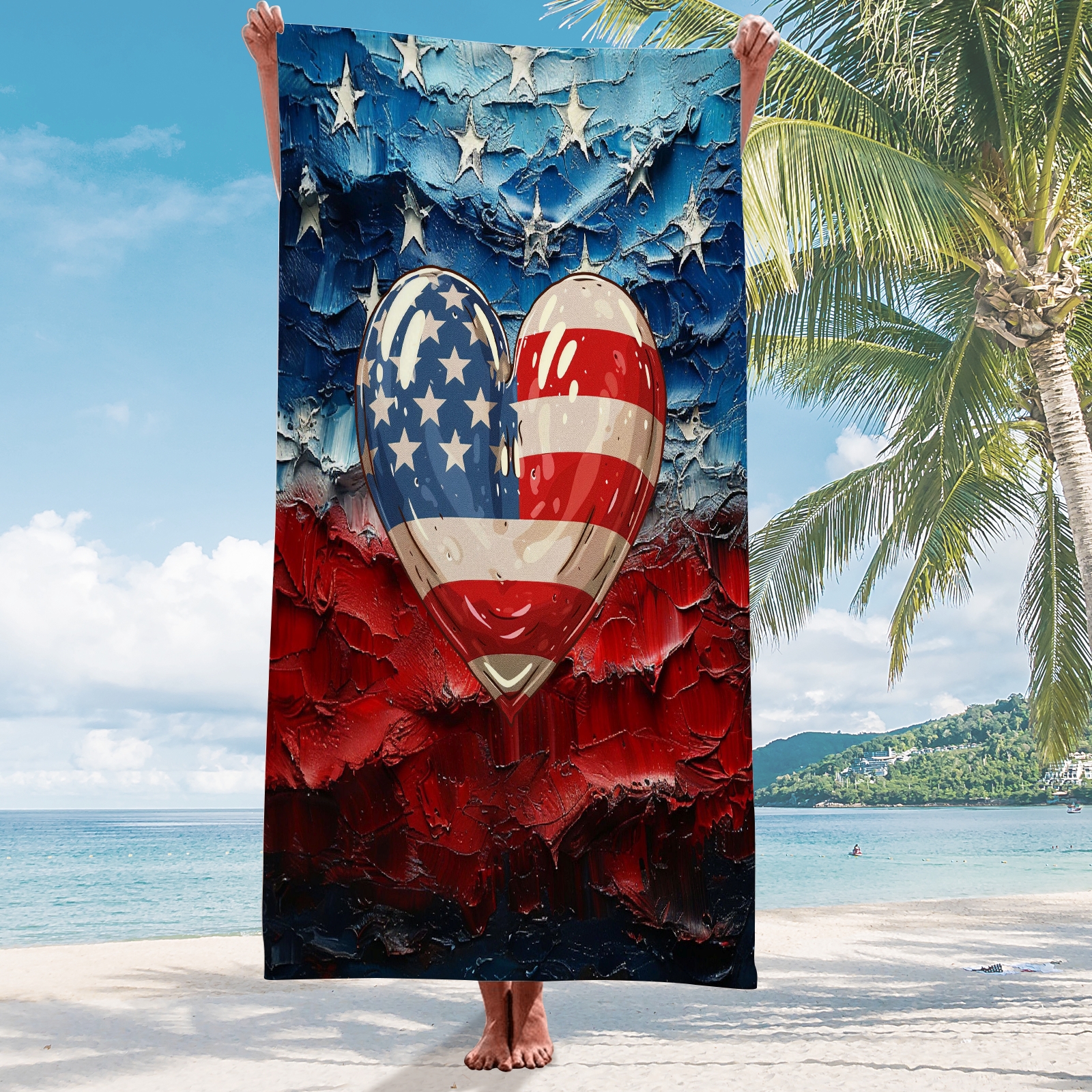 American Flag Toddler Boy Beach Towel 4th of july Beach Towel Kids