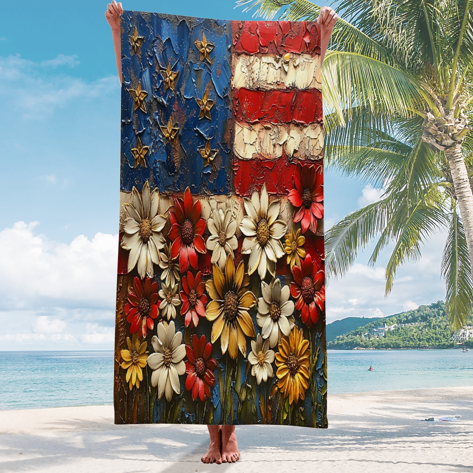 American Flag Travel Beach Towels 4th of july Cute Beach Towel
