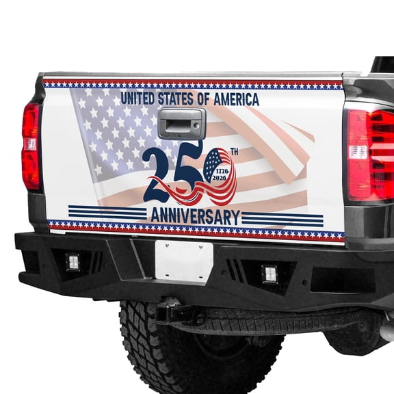 American Flag Truck Tailgate Wrap, United States of America 250 Years Tailgate Cover, Independence Day Tailgate Sticker