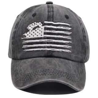 American Flag Trucker Hat, Adjustable USA Flag Car Baseball Cap Distressed Retro Wash for Men Women