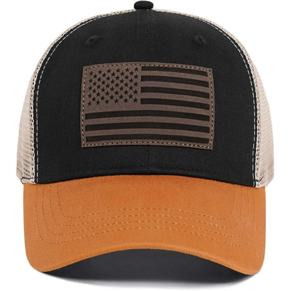 American Flag Trucker Hat - Snapback Hats for Men Women Baseball Cap - Breathable Mesh & Adjustable Fit for Casual Wear
