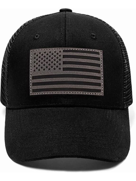 American Flag Trucker Hat - Snapback Hats for Men Women Baseball Cap - Breathable Mesh & Adjustable Fit for Casual Wear