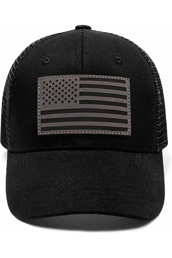 American Flag Trucker Hat - Snapback Hats for Men Women Baseball Cap - Breathable Mesh & Adjustable Fit for Casual Wear