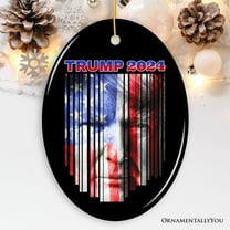 American Flag Trump 2024 Ornament, Support Christmas Gift