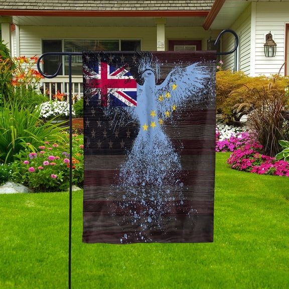 American Flag- Tuvaluan Flag Tuvalu US Friendship Forever July 4 Decoration Garden Flag, Double-Sided Decorative Outdoor Flag, Patriotic Polyester Yard Flag 12 x 18 in