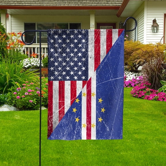 American Flag USA Cape Verde Half American Friendship Cape Verdean Patriotic Garden Flag, Double-Sided Decorative Outdoor Flag, Patriotic Polyester Yard Flag 11.5 x 17.5 in