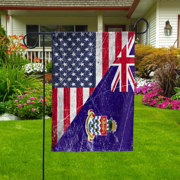 American Flag USA Cayman Islands Half American Friendship Cayman Islander Patriotic Garden Flag, Double-Sided Decorative Outdoor Flag, Patriotic Polyester Yard Flag 12 x 18 in
