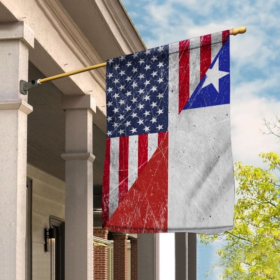 American Flag USA Chile Half American Friendship Chilean Patriotic House Flag, Double-Sided Decorative Outdoor Flag, Patriotic Polyester Yard Flag 29.5 x 39.5 in