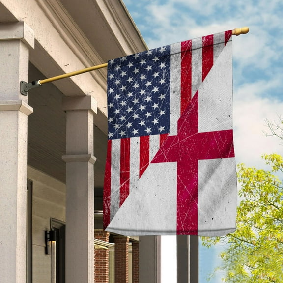 American Flag USA England Half American Friendship English Patriotic Garden Flag (29.5x39.5) Double Sided-USA Flags Premium Polyester-Decorative Indoor Outdoor Flag