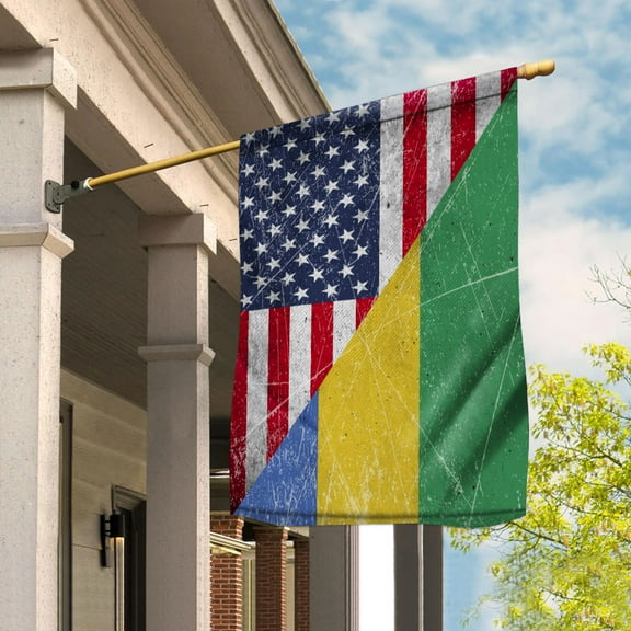 American Flag USA Gabon Half American Friendship Gabonese Patriotic Garden Flag (29.5x39.5) Double Sided-USA Flags Premium Polyester-Decorative Indoor Outdoor Flag