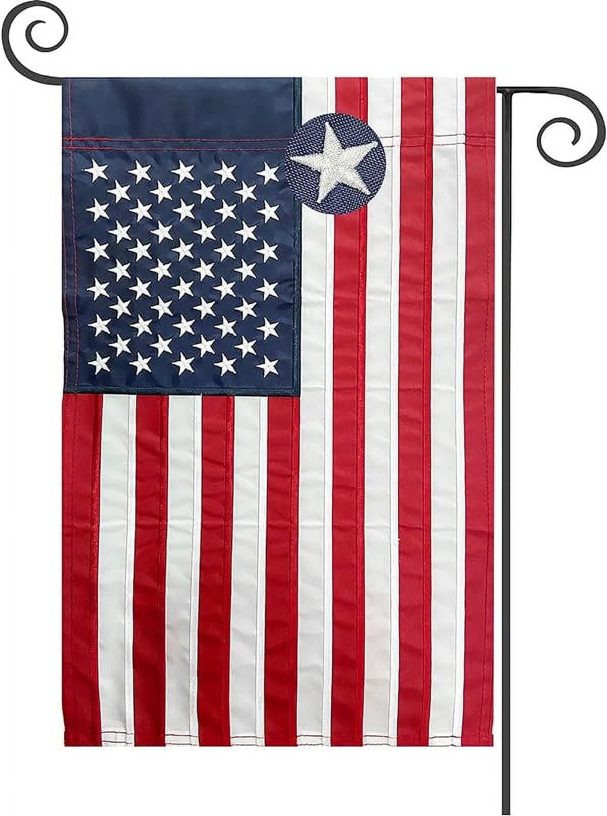 Patriotic American Flag Burlap Garden Banner 12 x 18 Inches