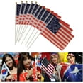 thumbnail image 1 of American Flag USA Hand Held Small Mini Stick Flags Decorations US 4th July Flags For Party Olympics Festival Parades Parties Decor (15 pack), 1 of 6