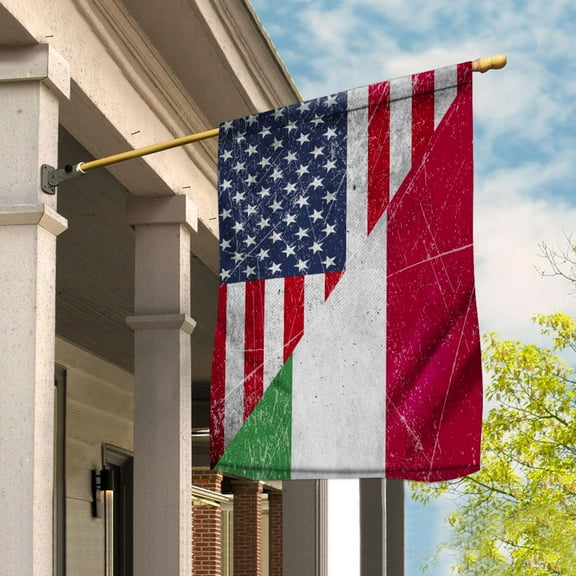 American Flag USA Hungary Half American Friendship Hungarian Patriotic Garden Flag (29.5x39.5) Double Sided-USA Flags Premium Polyester-Decorative Indoor Outdoor Flag