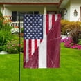 thumbnail image 1 of American Flag USA Latvia Half American Friendship Latvian Patriotic Garden Flag, Double-Sided Decorative Outdoor Flag, Polyester Yard Flag 12 x 18 in, 1 of 4