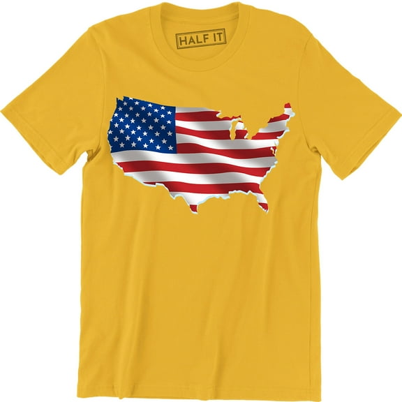 American Flag USA Map USA Flag 4th of July independent day Men T-Shirt
