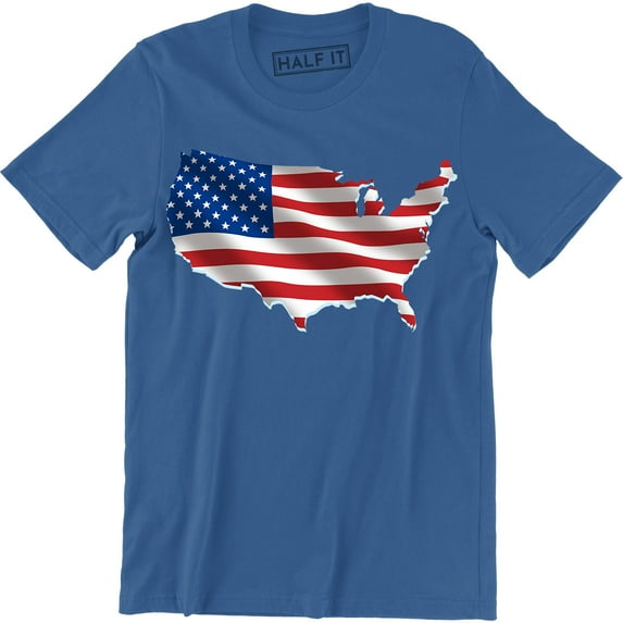 American Flag USA Map USA Flag 4th of July independent day Men T-Shirt