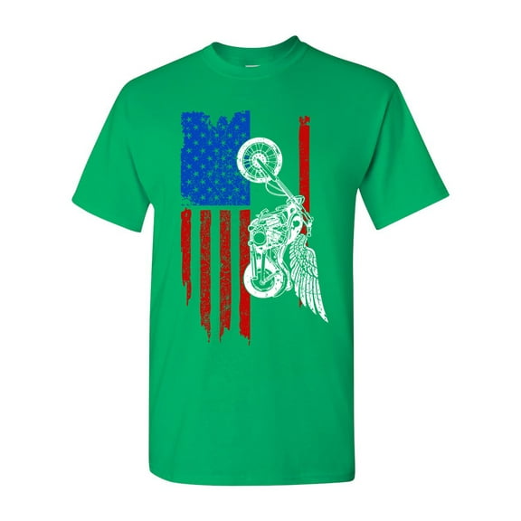 American Flag USA Motor Eagle Patriotic DT Adult T-Shirt Tee