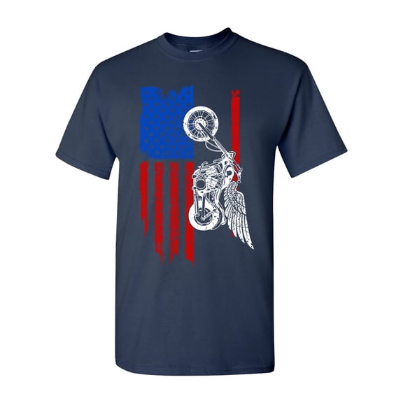 American Flag USA Motor Eagle Patriotic DT Adult T-Shirt Tee