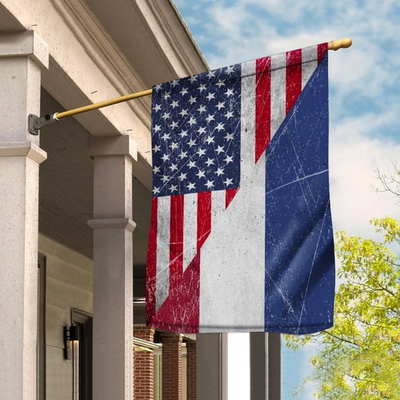 USA Netherlands Friendship Half Flag Patriotic Dutch House Flag, Double-Sided Outdoor Yard Decor 29.5 x 39.5 Inch
