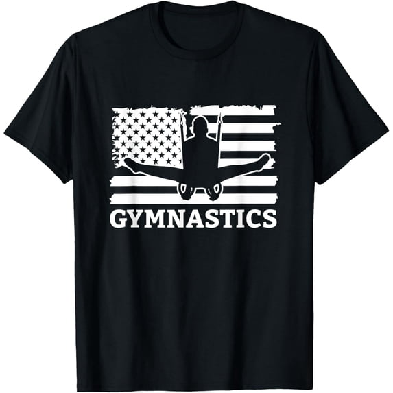 American Flag USA Patriotic Gymnastics Gymnastic Sports T-Shirt