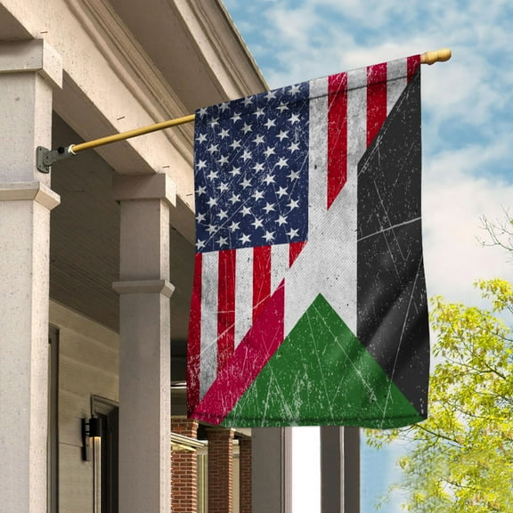 American Flag USA Sudan Half American Friendship Sudanese Patriotic Garden Flag (29.5x39.5) Double Sided-USA Flags Premium Polyester-Decorative Indoor Outdoor Flag