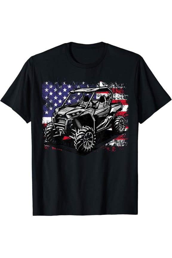 American Flag UTV Side By SXS Off Road T-shirt