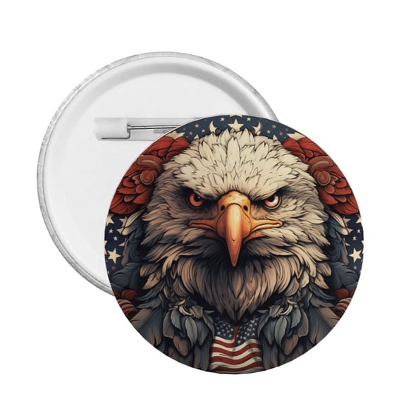 American Flag United States Navy Eagle Round Button Pin Badge 5PCS Pinback Buttons Lapel Pin for Jacket, Backpack, Hat, Party Favor, Gift