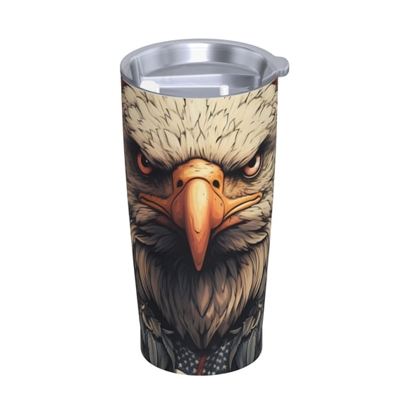 American Flag United States Navy Eagle Stainless Steel Tumbler with Lid and Straw 20oz Vacuum Insulated Travel Mug for Hot & Cold Drinks Coffee Wine Water Cup