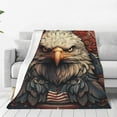 thumbnail image 1 of American Flag United States Navy Eagle Throw Blanket Decorative Soft Warm Flannel Plush Blankets for Sofa Chair Bed Office 80x60, 1 of 4