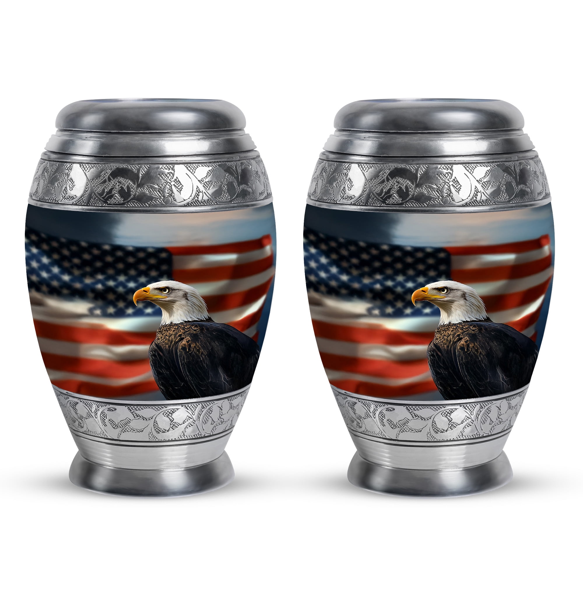 American Flag Urn,Cremation Urns Keepsake Urns for Ashes Small, Mini Urns for Human Ashes, Urns for Human Ashes Adult Man, Cremation Urn for Human Ashes (Size - 3inch, 2 Pcs)