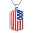 thumbnail image 1 of American Flag Urn Necklaces Bullet for Man/Women Bullet Cremation Jewelry Dog Tag Stainless Steel Cremation Urns Memorial Keepsake, 1 of 7