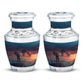 thumbnail image 1 of American Flag Urns – Small Keepsake Cremation Urns for Human Ashes, Memorial Tribute for Men & Women, Mini Burial Containers for Home or Cemetery (3-Inch, Set of 2), 1 of 1