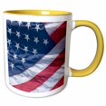 thumbnail image 1 of 3drose, American Flag - Us48 Sav0078 - Savanah Stewart, 11oz Two-tone Yellow Mug, 1 of 6